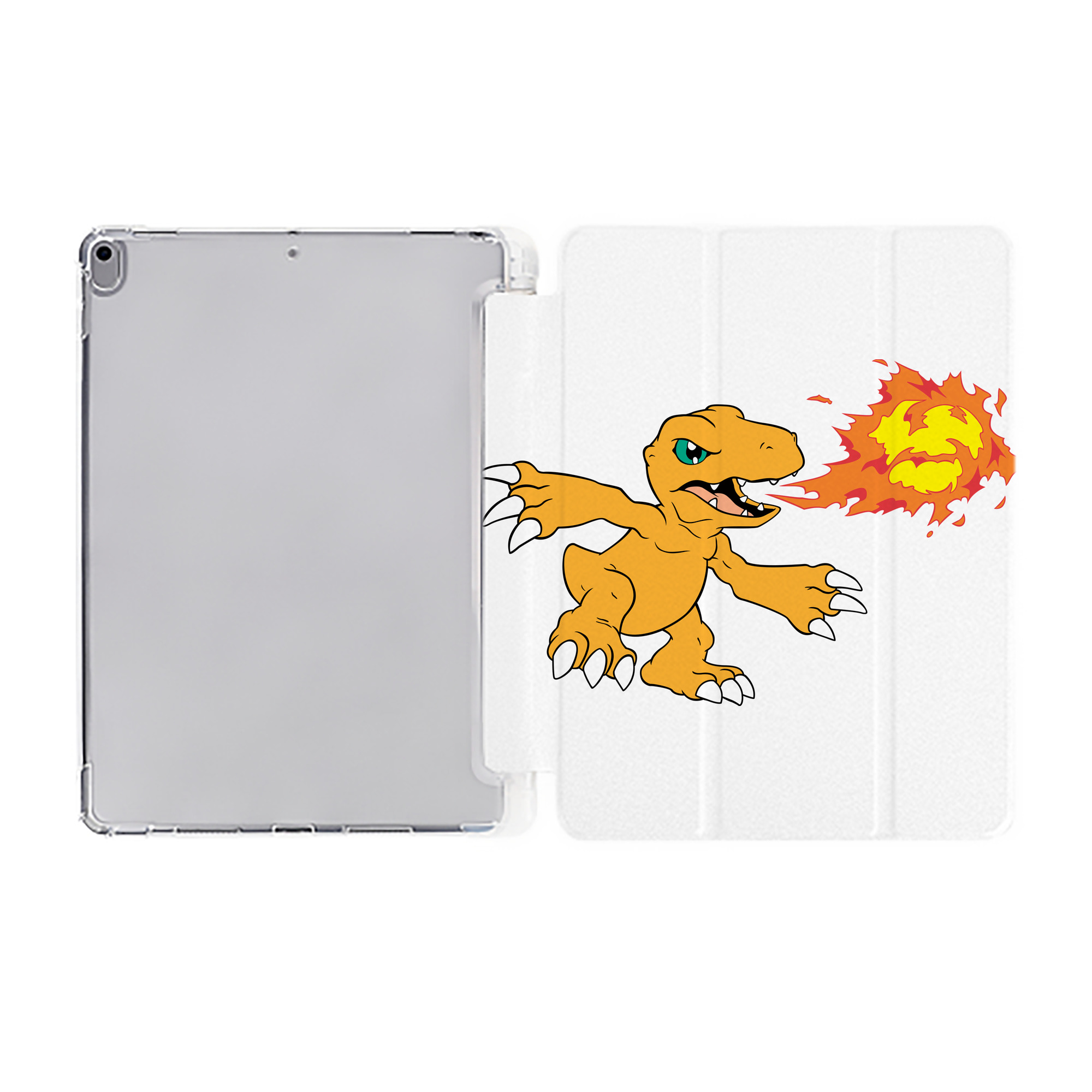 （画像用） Digimon デジタルモンスター/デジモン IPad ケース ペン収納付き 三つ折りスタンド PUレザー×シリコン 対応機種9.5/10.5/10.9インチ